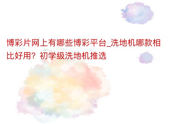 博彩片网上有哪些博彩平台_洗地机哪款相比好用？初学级洗地机推选